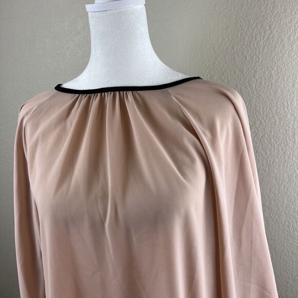 Pleione Women Medium Pink 3/4 Sleeve Blouse Flowy Preppy Romantic‎ Whimsy - Picture 4 of 13